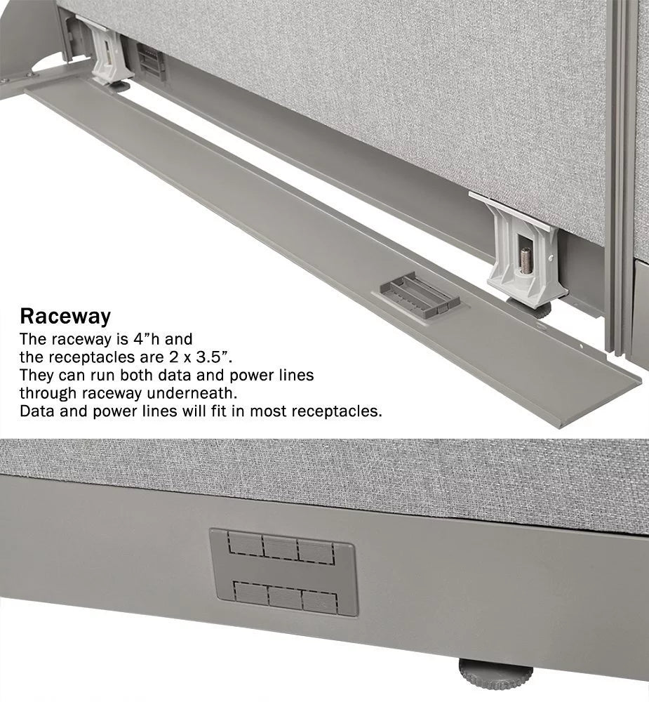 GOF Office Cubicle Double 4 Stations 60D x 96W x 72H B296