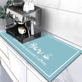 Dish Drying Mat, 16"x24" Absorbent Coffee Bar Mat for Countertops, Coffee Bar Accessories with Coffee Cup Pattern for Kitchen Counter Coffee Maker Coffee Pot Dining Room Decoration, Linen