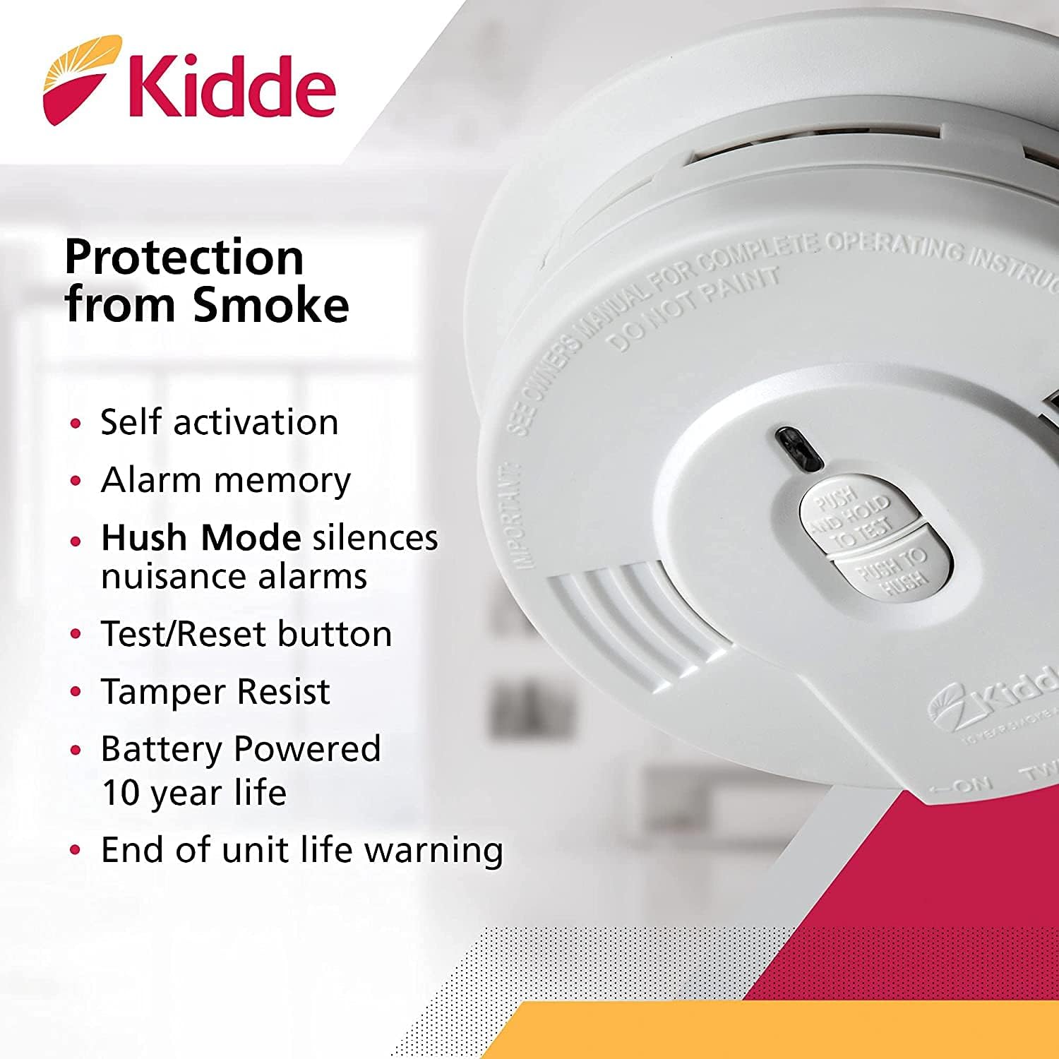 Kidde Smoke & Carbon Monoxide Detector, 10-Year Battery E950