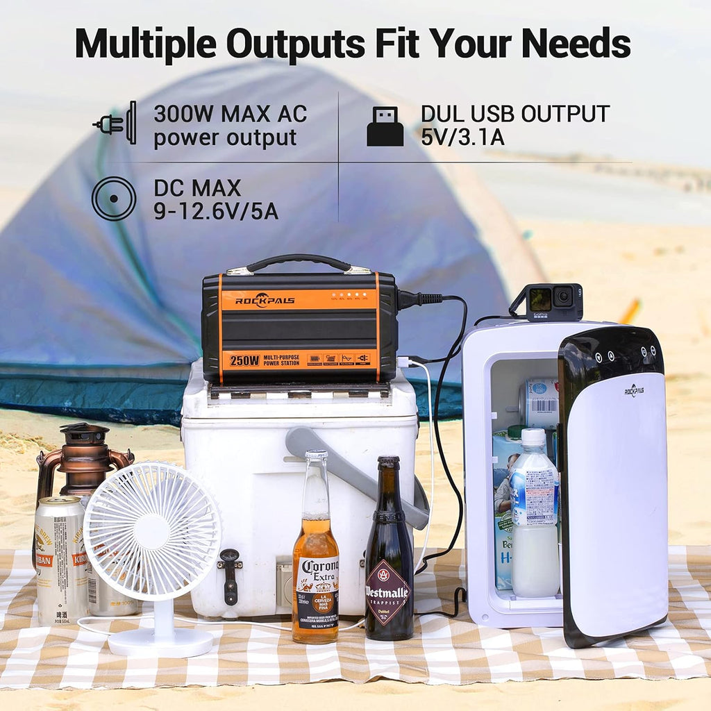 Portable Generator 250W Lithium Battery Solar Power Supply 110V AC Outlet k7