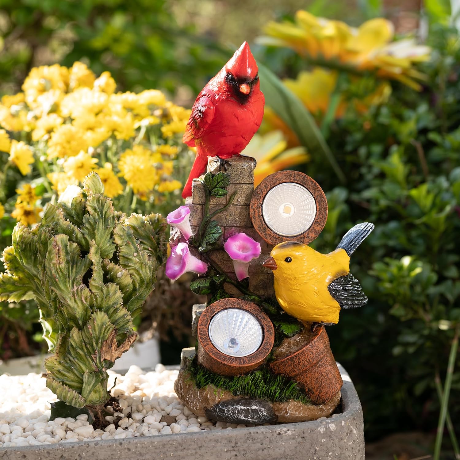 Bird Garden Decor Outdoor Statues Set of 3 Resin Ornaments a7