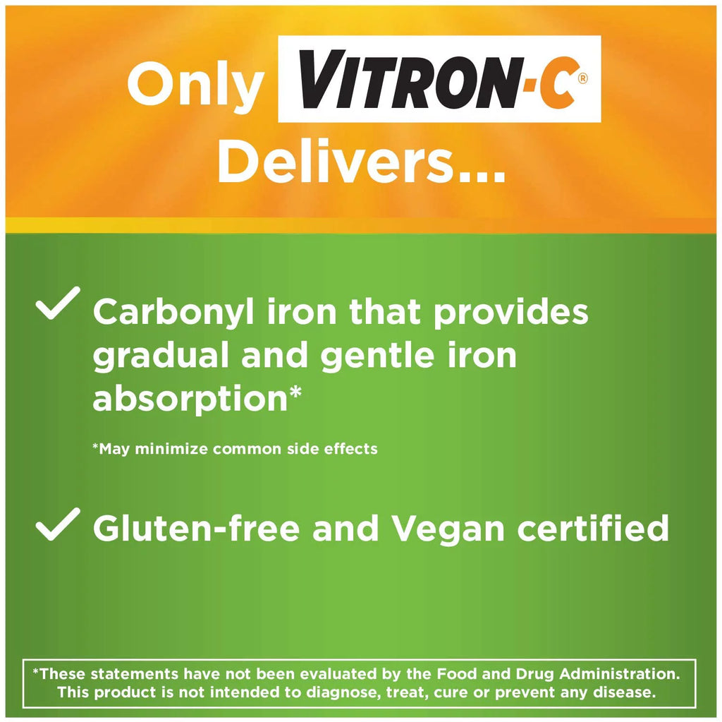 Vitron-C Coated Tablets, 60 Count (Pack of 4) N6043
