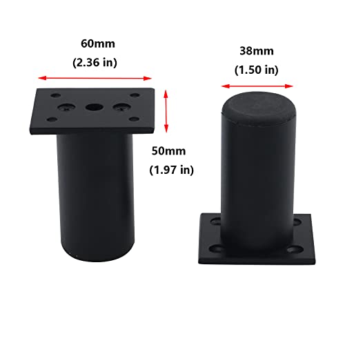 Antrader Aluminum Alloy Furniture Adjustable Feet, Black, Set of 4 Z23616