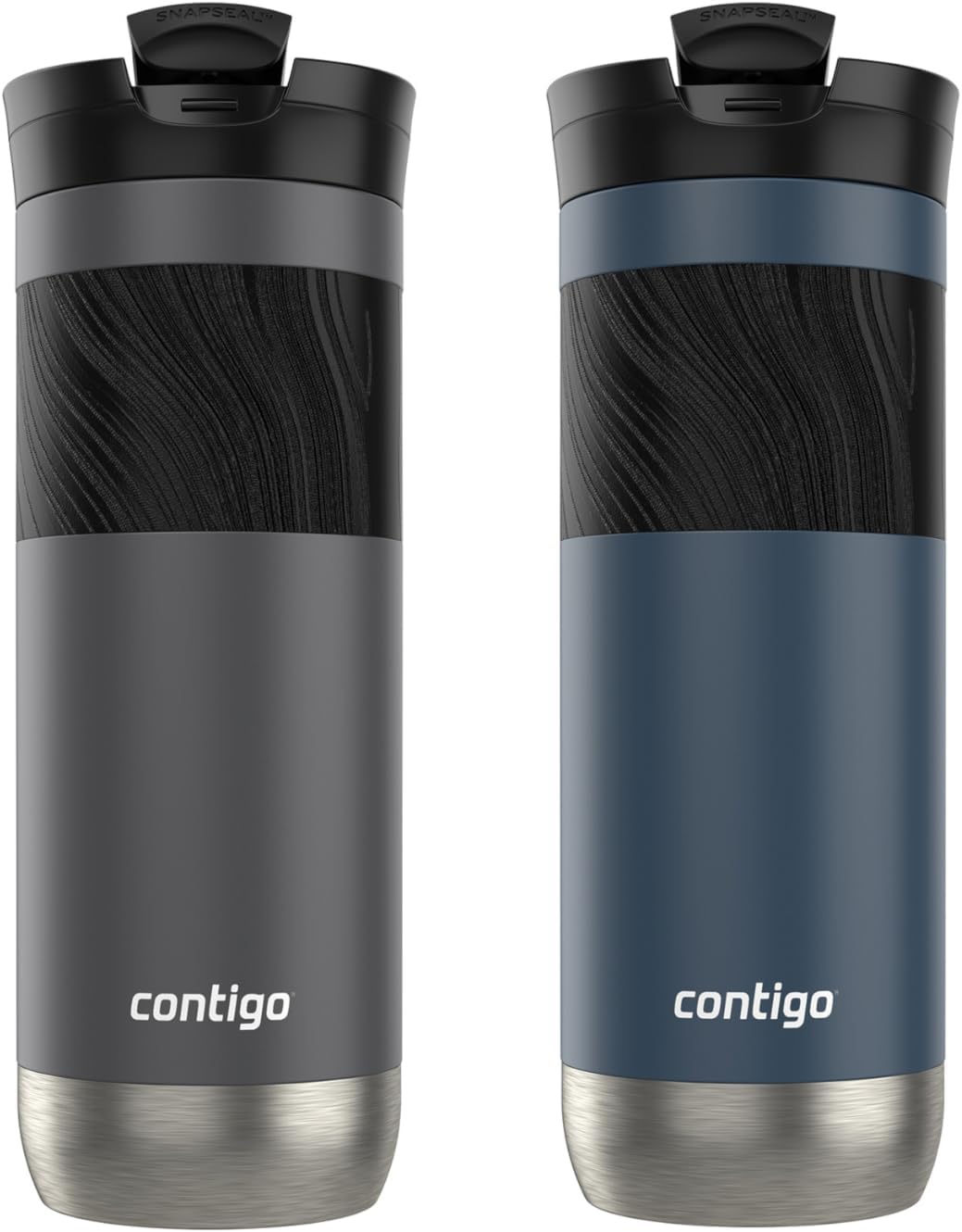 Contigo Byron 2.0 Stainless Steel Travel Mug with SNAPSEAL Lid, 20 oz, 2-Pack, Blueberry M990728