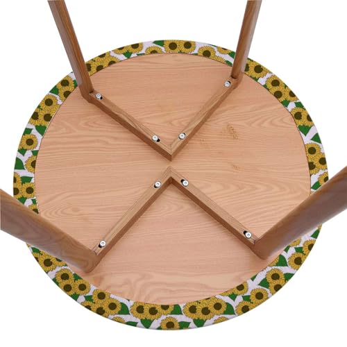 Dark Blue White Fitted Round Tablecloth with Elastic Edge for 40-44 Inch Tables W876