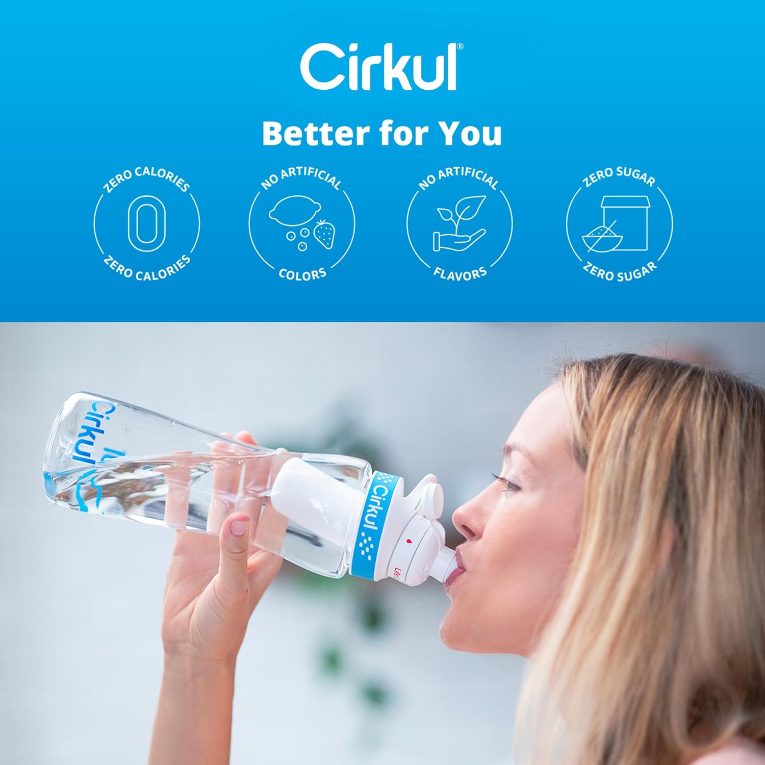 Cirkull 22 oz Plastic Water Bottle Starter Kit with Fruit Punch & Mixed Berry Cartridges V70183