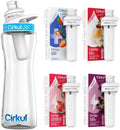 Cirkull 22 oz Plastic Water Bottle Starter Kit - with Blue Lid With 1 Fruit Punch & 1 Mixed Berry Cartridge + 2 Bonus Assorted Flavors - Great for staying hydrated!