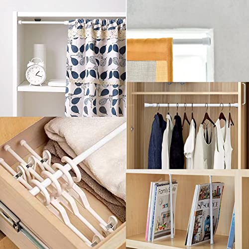 2 Pack Small Tension Rods 7-11 in Extendable Curtain Rods for Window, Wardrobe, Cabinet D349