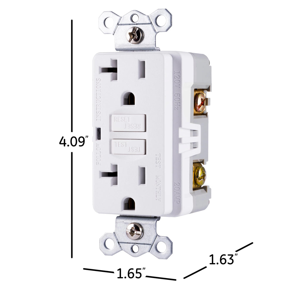 GE UltraPro 20A GFCI Outlet, White P3416