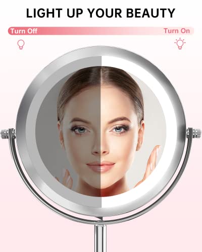 Magnifying Lighted Makeup Mirror Double Sided Swivel 7 Inch k9