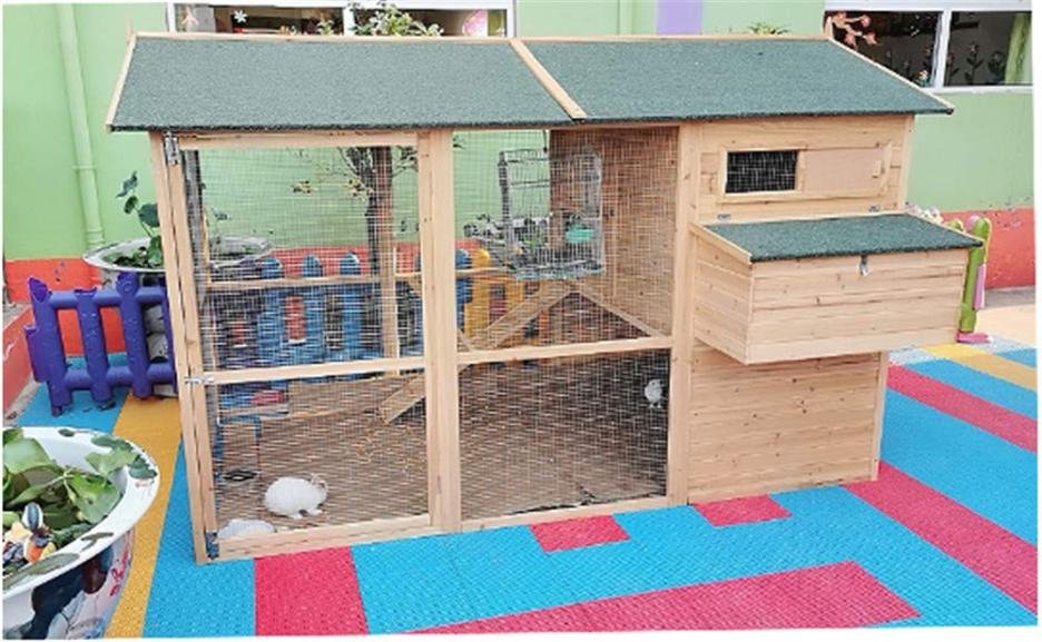 Large cedar wood waterproof chicken coop k7m
