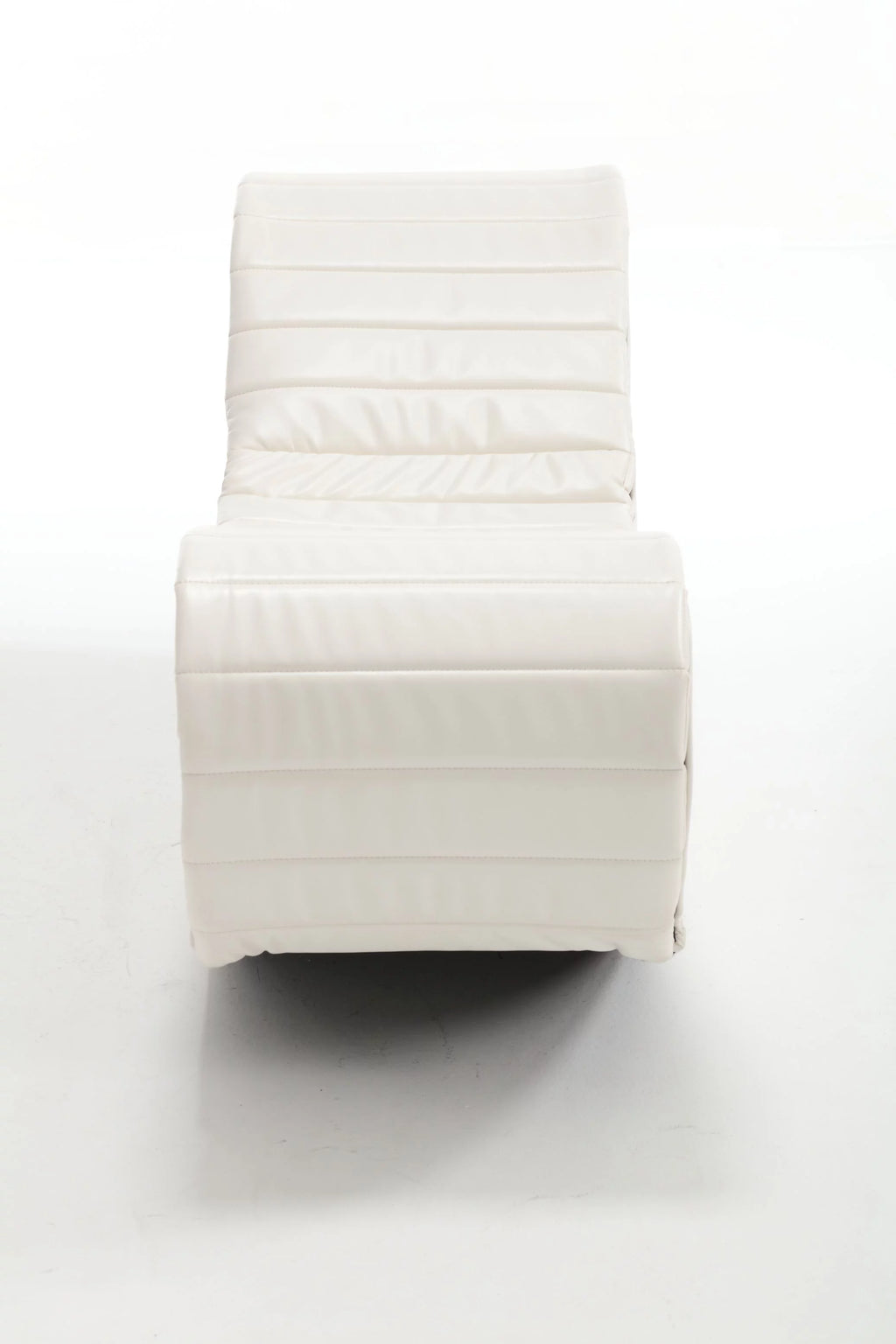 CoSoTower Rocking Leisure Bench Faux Leather Curved Sofa, White & Black T44031