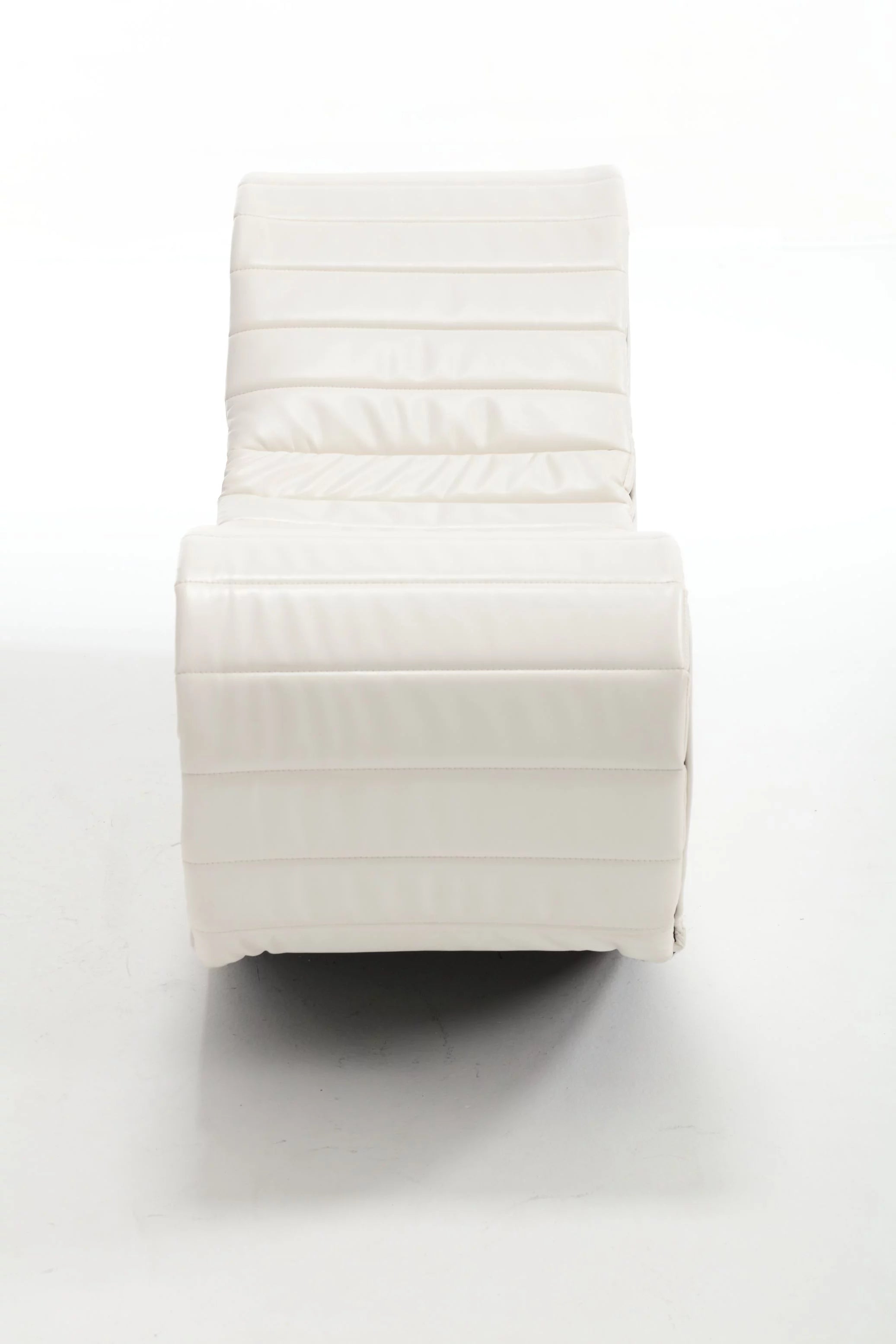 CoSoTower Rocking Leisure Bench Faux Leather Curved Sofa, White & Black T44031