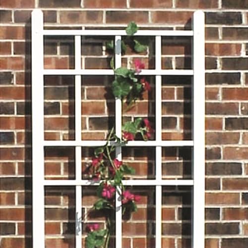 PVC Vinyl Garden Trellis with Ground Anchors White a7