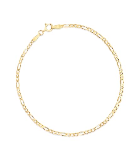 Gold Figaro Link Chain Bracelet for Men Women k7