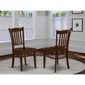East West Furniture Groton 11" Wood Dining Chairs in Mahogany (Set of 2)
