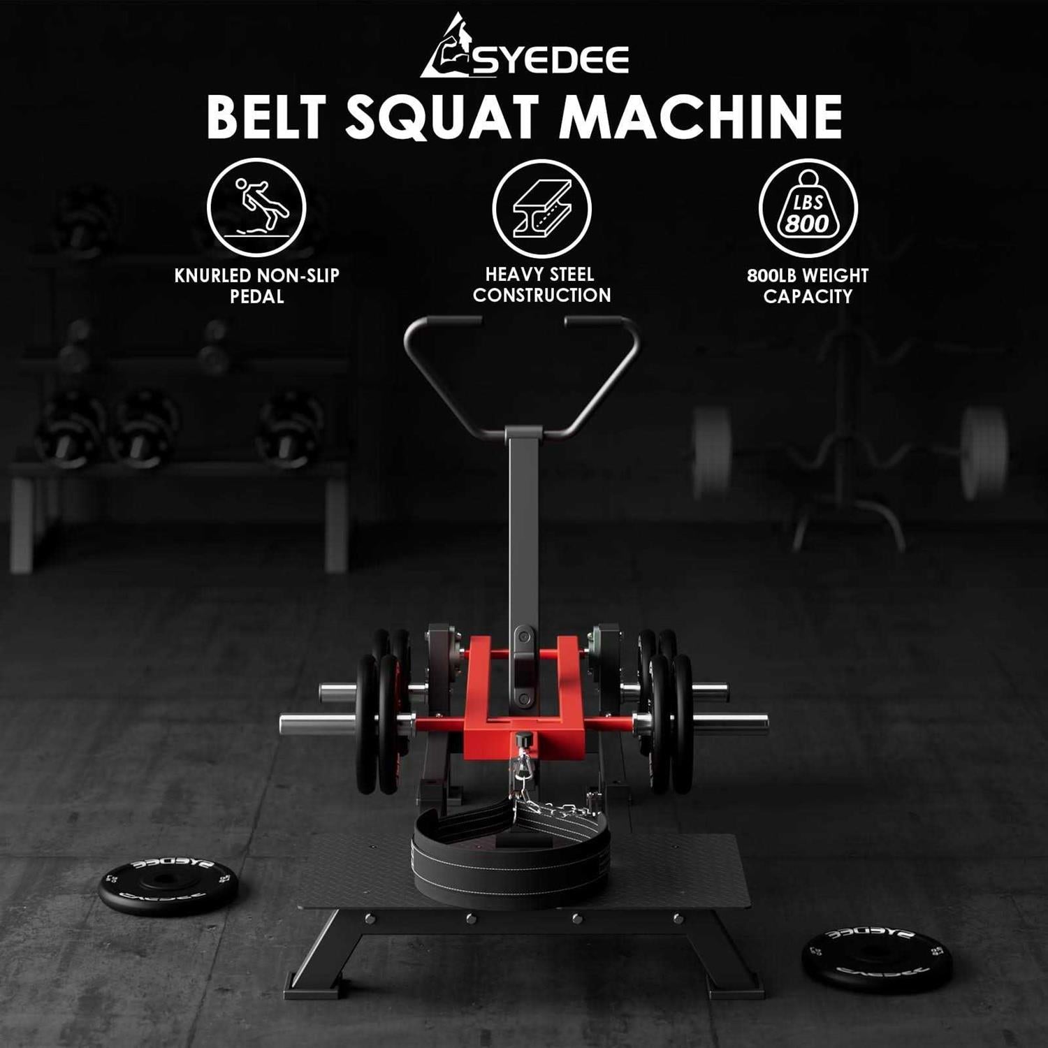 Belt Squat Machine for Strength Training with Weightlifting Belt k7m