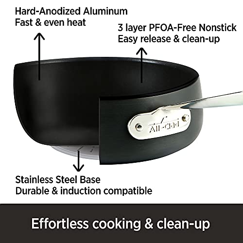 All-Clad HA1 Hard Anodized Nonstick Saute Pan and Fry Pan Set, 4 Quart, 10 Inch, Black S412854