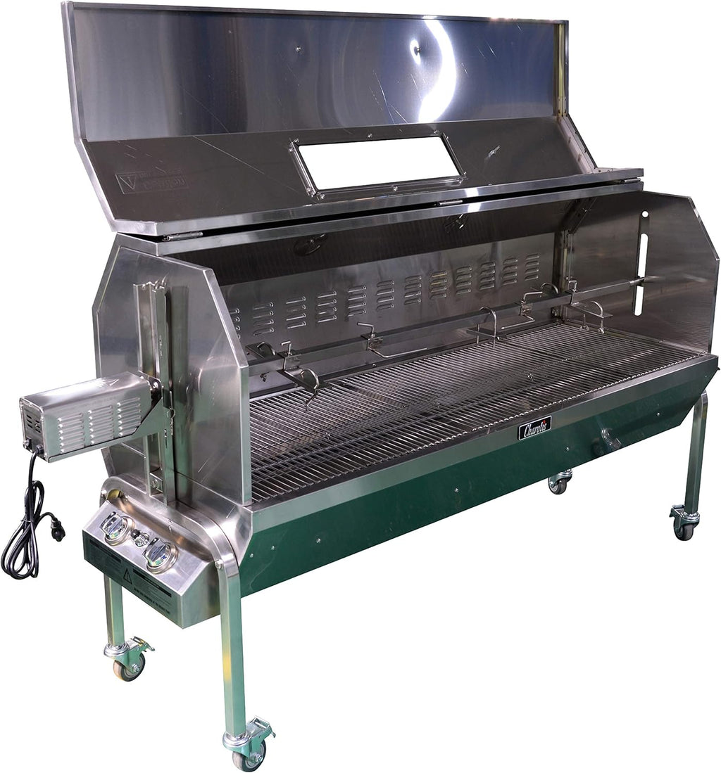 62" Propane Spit Roaster, Stainless Steel BBQ Rotisserie for Whole Pig, Lamb, Goat N340