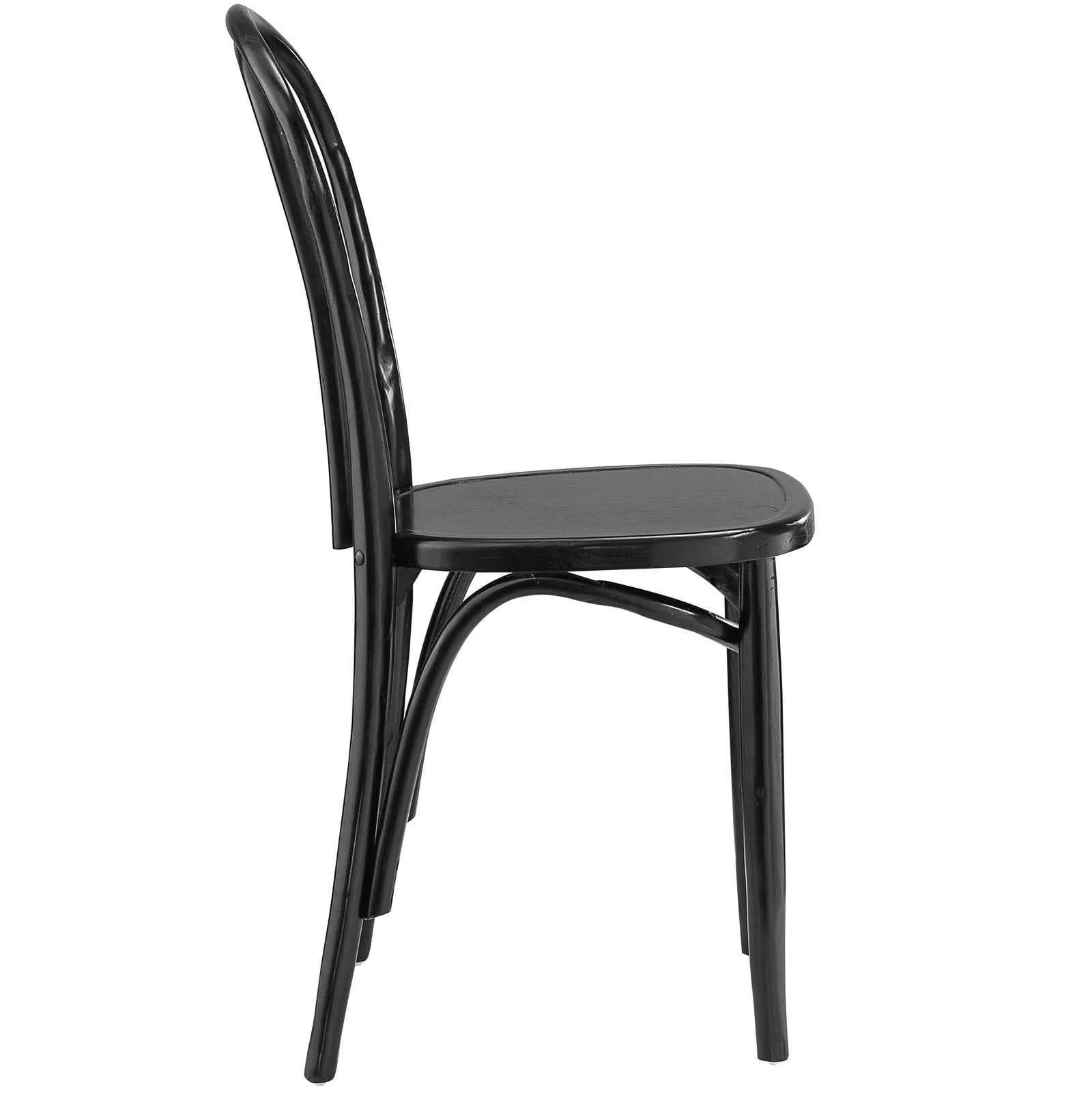 Modern Urban Dining Side Chair, Black Wood T356460