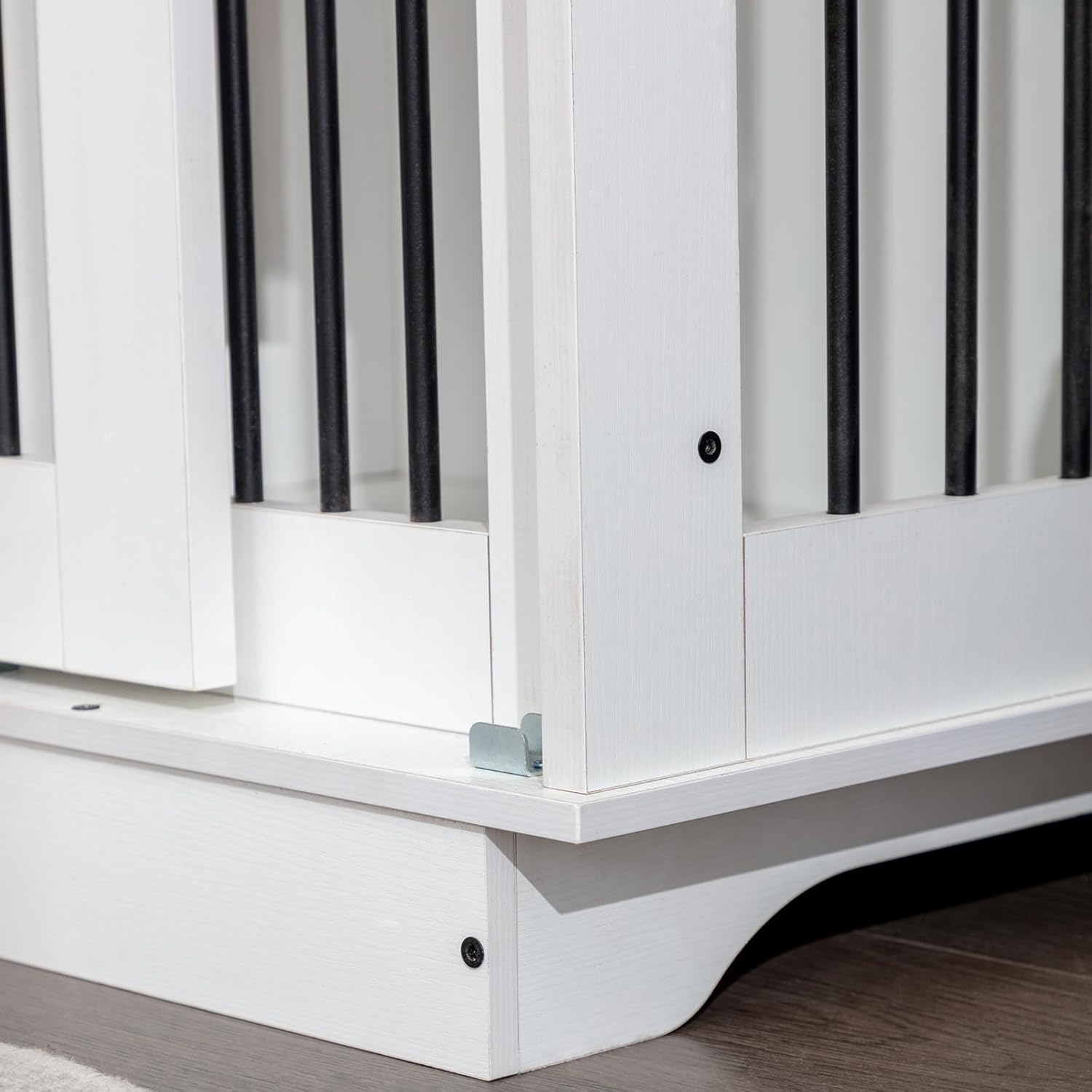 55" Double Dog Crate Furniture End Table with Drawers, Indoor Kennel for Small/Medium Dogs K155691