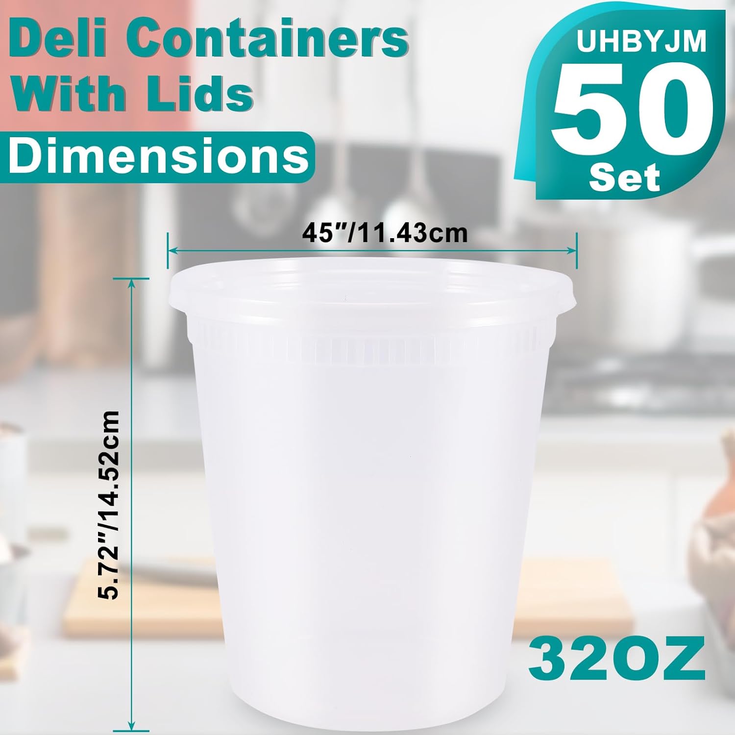 50 Pack 32oz Deli Containers with Airtight Lids, BPA-Free, Leakproof R686477