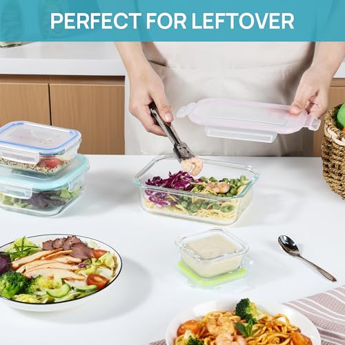 Vtopmart 15 Pack Glass Food Storage Containers with Airtight Lids O2608
