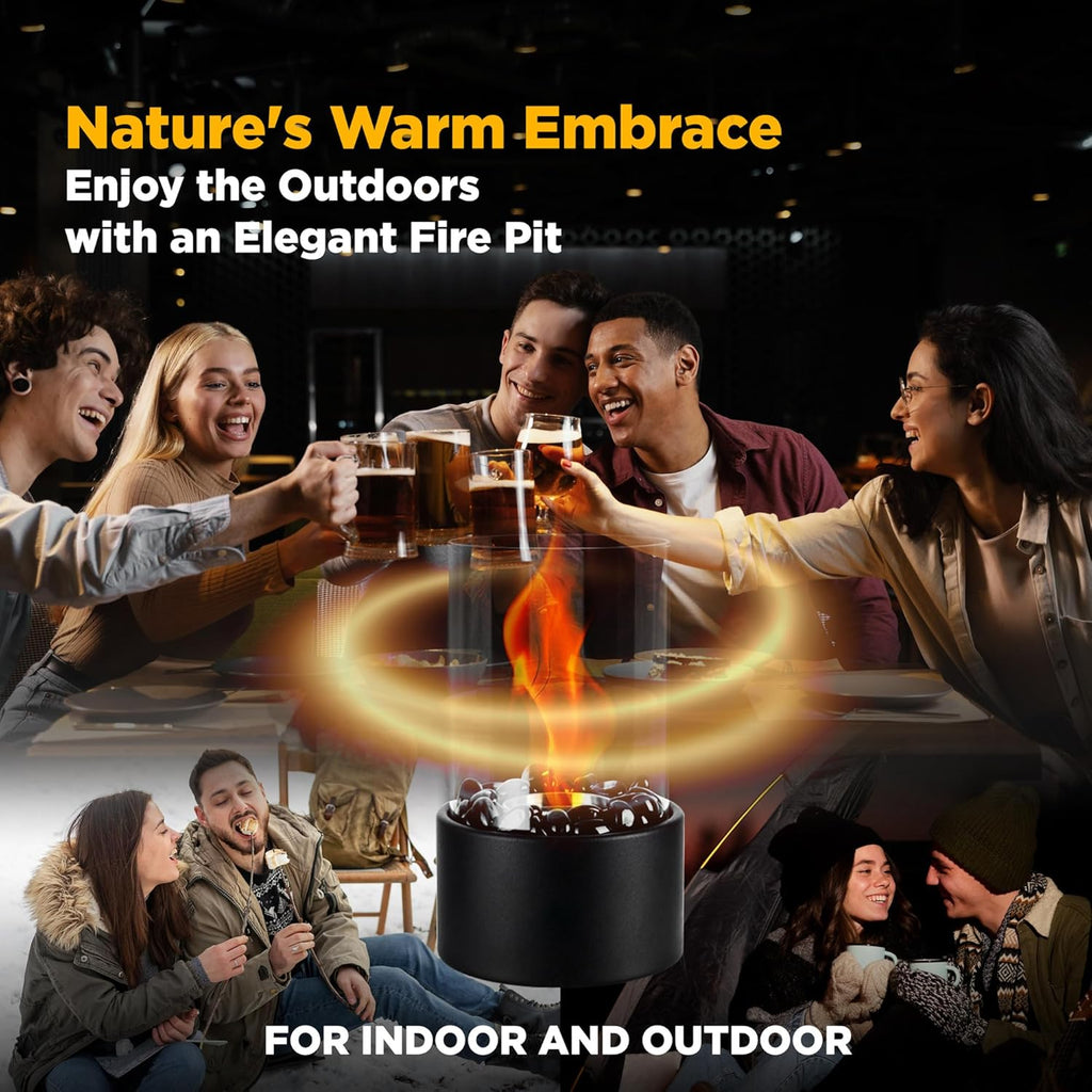 Tabletop Fire Pit Indoor Outdoor Portable Stone Design a7