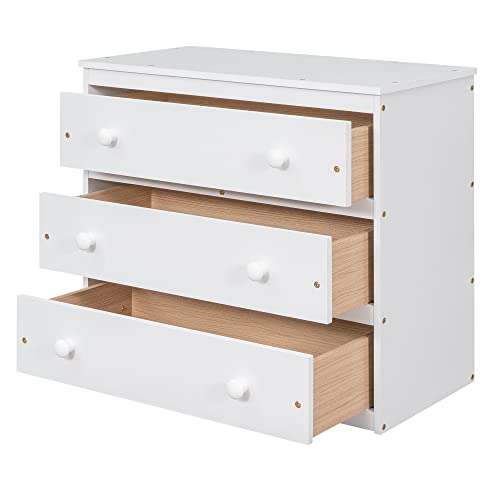 Low Study Loft Bed with Desk and Bookshelf, Pinewood Frame, White R677