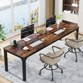 Tribesigns 78.7 inches Extra Long Computer Desk 2 Person, Extra Wide Double Office lndustrial Writing Workstation with Adjustable Foot Pads for Home Office Table, Rustic Brown - Radiant Selections