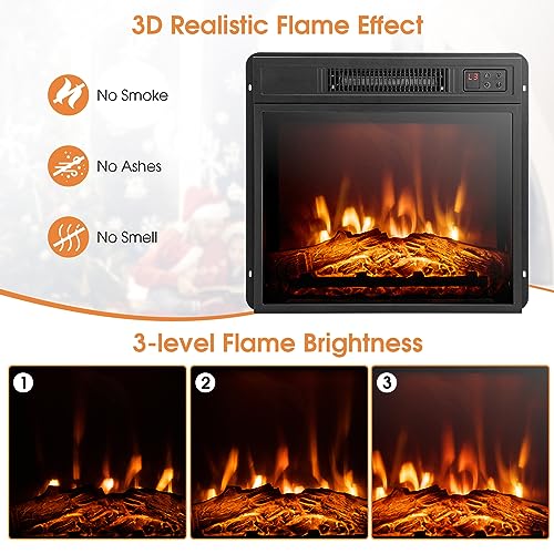 SAFSTAR 32 Inch Electric Fireplace with Mantel, Remote Control, Brown U550