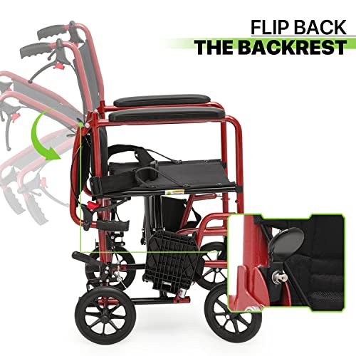 Wheelchair for Adults Foldable Lightweight 16 Inch Seat k7p