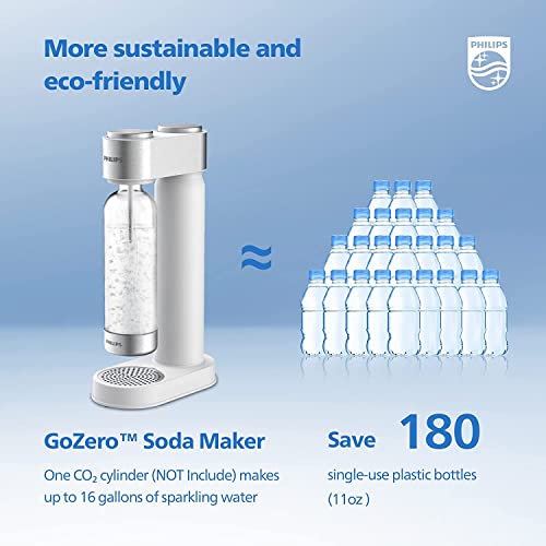 Philips Stainless Sparkling Water Maker Soda Maker Machine with BPA Free 1L Bottle, White P807