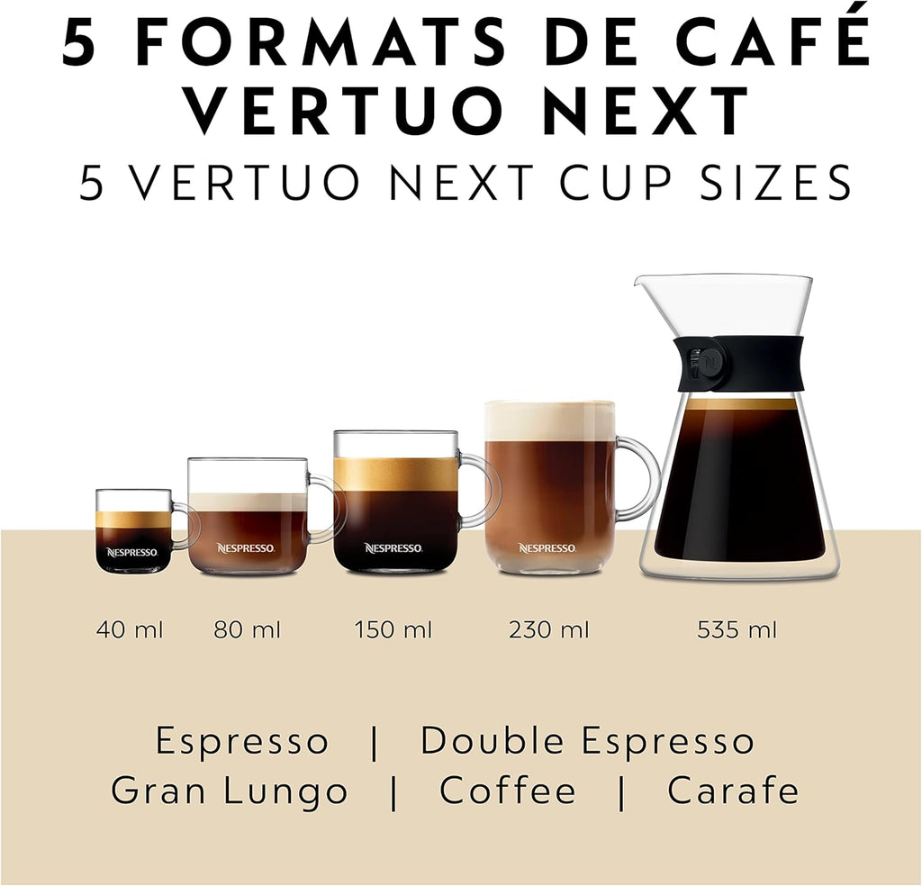 Nespresso Vertuo Next Coffee and Espresso Machine with Aeroccino by Breville, Matte Black Z3431
