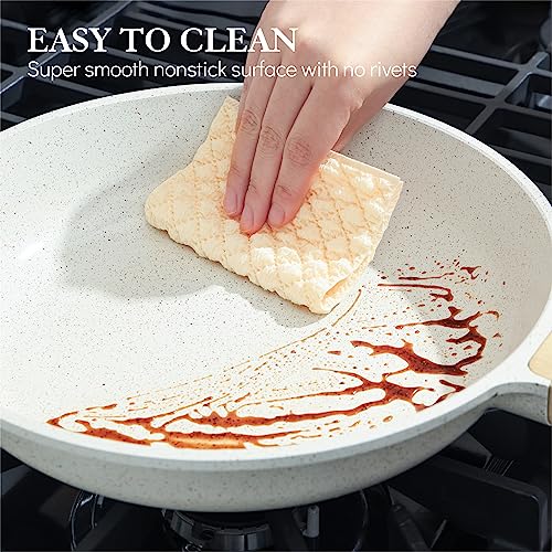SENSARTE Nonstick Frying Pan Skillet, Swiss Granite Coating, PFOA Free, 9.5 Inch B61144