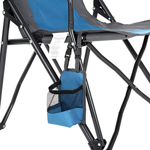 Heavy-Duty Folding Camping Quad Chair with Cup Holder and Carrying Bag Tan Gray k7p
