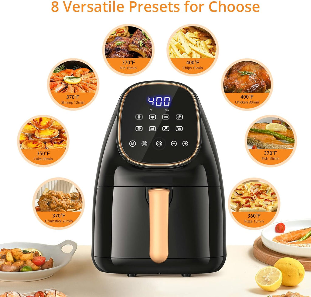 Air Fryer 2.2 QT Digital 8-in-1 Small Cooker with Nonstick Tray Q219605