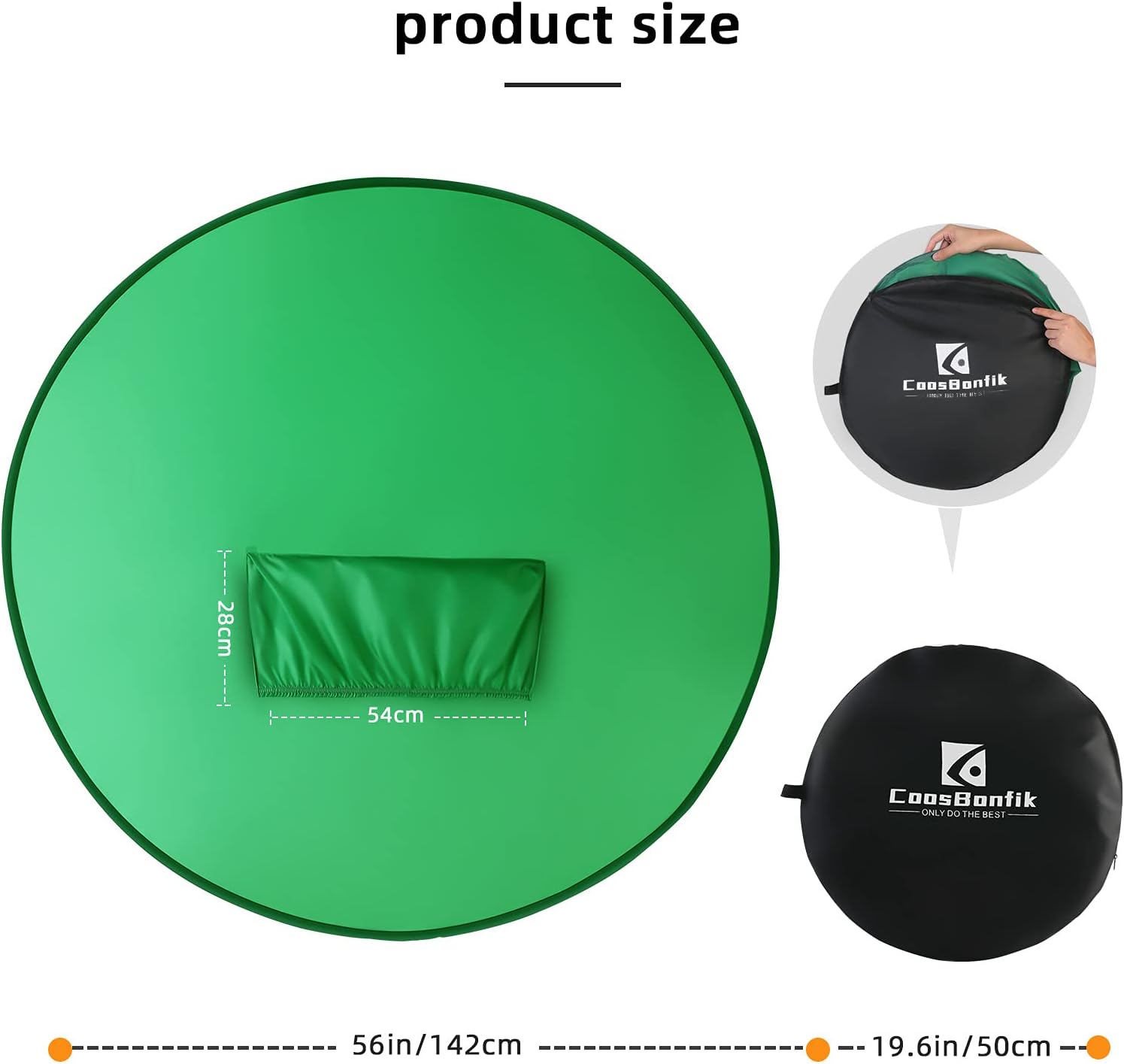 Portable Green Screen Backdrop 56 Collapsible Webcam Background for Home Office Video Conferencing a7