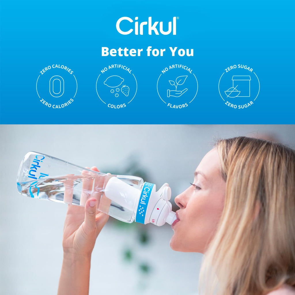 Cirkul Water Bottle + 2 Flavor Cartridge Starter Kit, 22 oz, BPA-Free Plastic E16003