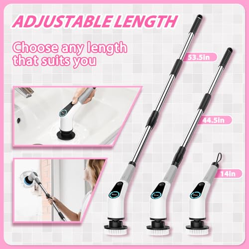 Electric Spin Scrubber Cordless Cleaning Brush with 8 Heads k7m