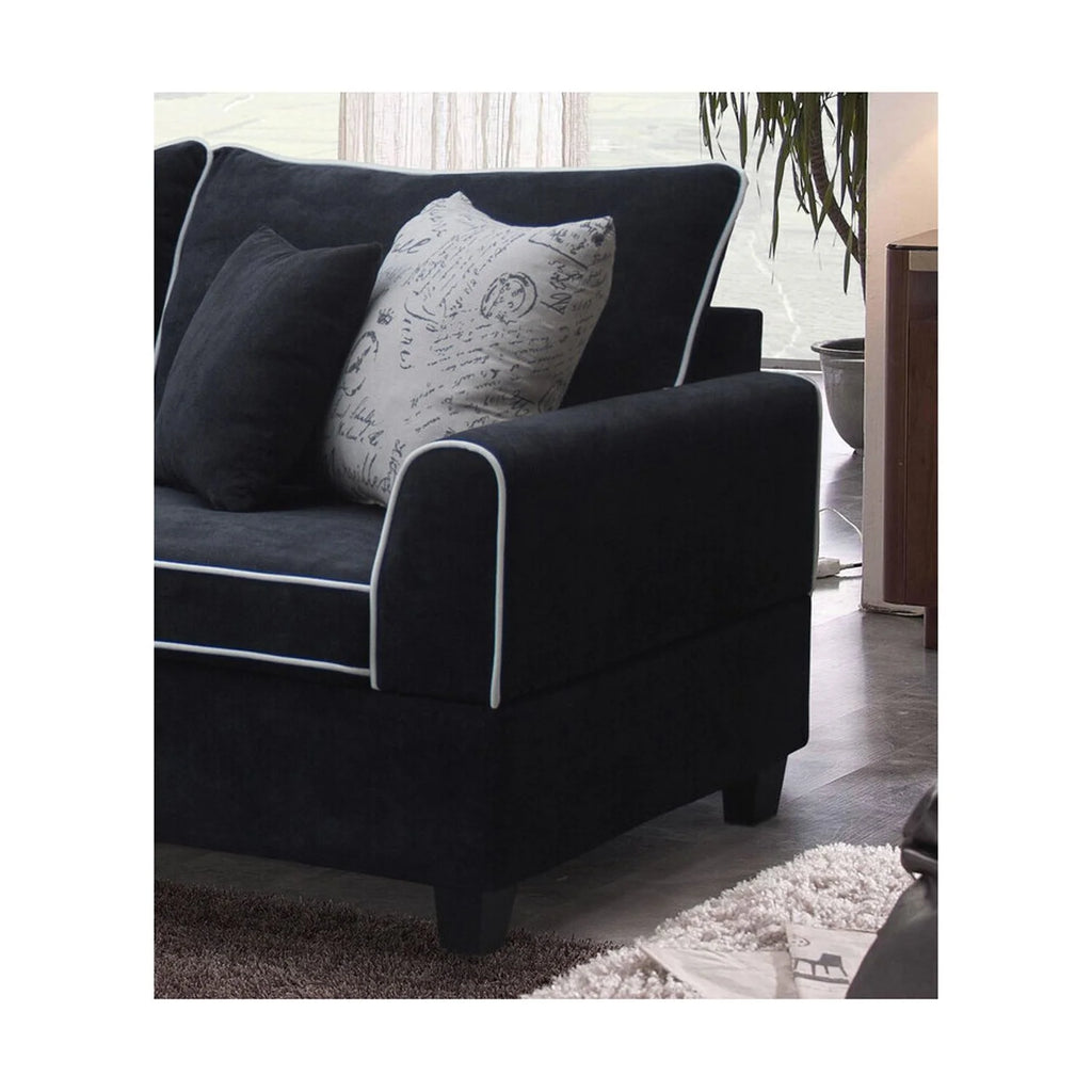 Blissful Nights Country Cottage Fabric Sectional Sofa with Left-Facing Chaise V655