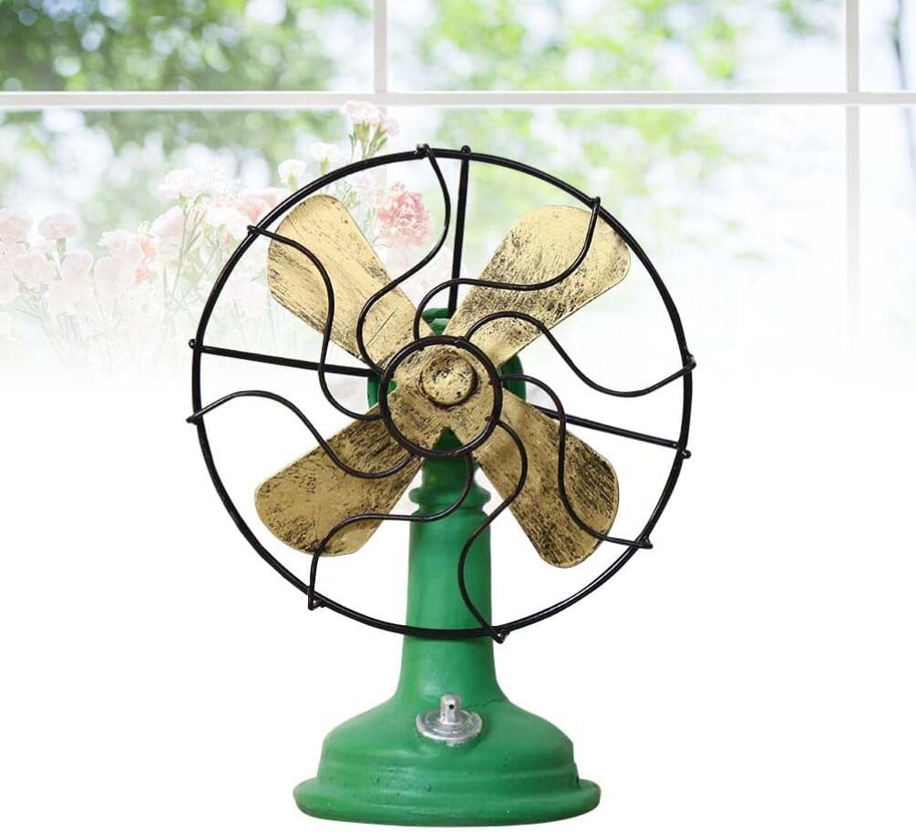 Vintage Oscillating Plastic Table Fan Retro Green Z5851