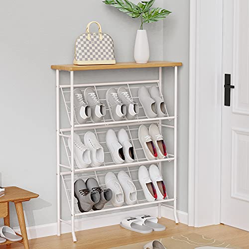 Narrow 4 Tier Metal Shoe Rack Storage for Entryway P178