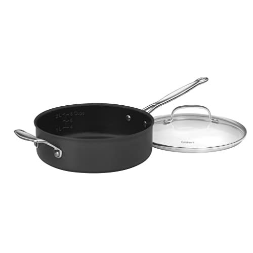 Cuisinart Chef's Classic Nonstick Hard-Anodized 3.5-Quart Saute Pan with Lid, Black E815179