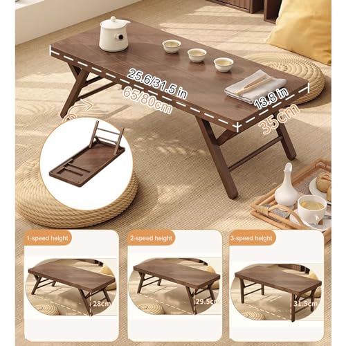 Japanese Coffee Table Bamboo Folding Tatami Low Table 65x35cm Z4904