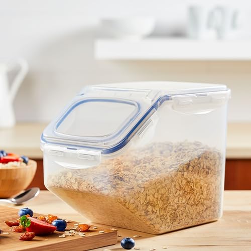 LOCK & LOCK Easy Essentials Flip-Top Food Lids for Pantry Storage, BPA Free, Clear Y7600
