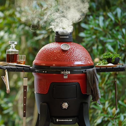Kamado Joe Classic Pellet Joe 18" Ceramic Wood Pellet Grill and Smoker with Cart, Red C102863