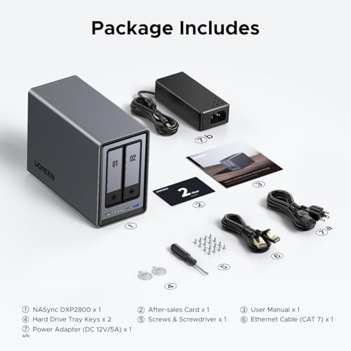 2-Bay Desktop NAS with Intel N100, 8GB DDR5, 2.5GbE, M.2 NVMe Slots, 4K HDMI, Diskless a7