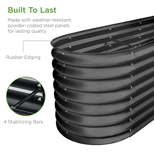 Outdoor Metal Raised Garden Bed Oval Planter Box7k