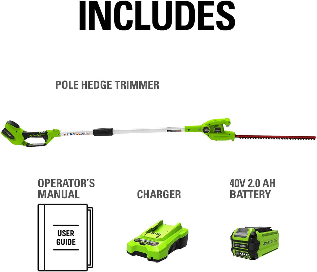 Cordless Pole Hedge Trimmer with Battery and Charger k7